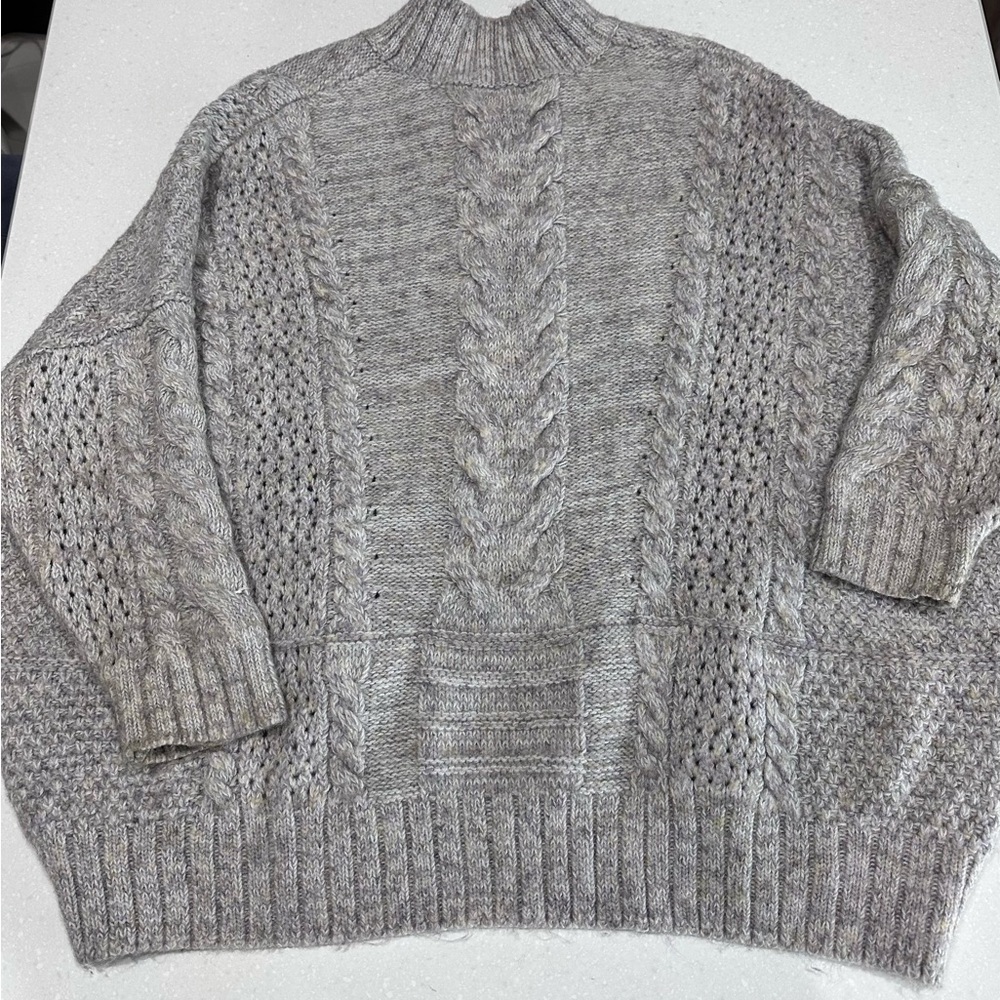 Gray Cable Knit Sweater